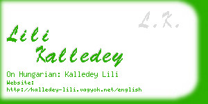 lili kalledey business card